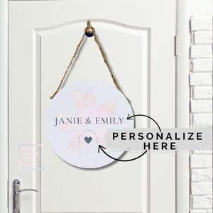 Personalized Dorm Door Sign: Custom Watercolor Roommate Decor