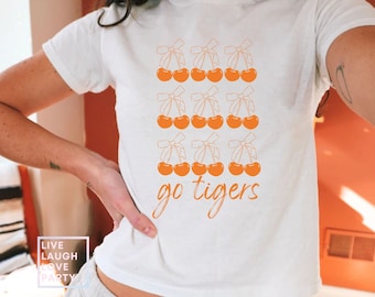 Custom College Baby Tee: 90s Coquette Cherries Shirt