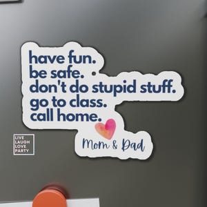 Personalized "Don't Do Stupid Stuff" Magnet, College Merch, Dorm Room Essentials