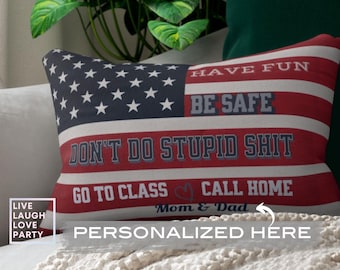 Personalized Pillow, Funny College Dorm Pillow, Custom Dorm Room Decor, College Send Off Gift for Students, College Merch, Open When Gift