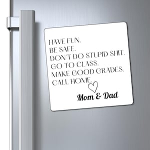 Personalized Magnet, College Dorm Room Gift, Funny College Send-Off, Graduation Gift from Parents, Call Home Quote Decor, College Merch