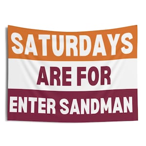 College Football Flag, Dorm Wall Flag, House Flag, Blacksburg, Sandman, Virginia, Enter Sandman, College Merch, Sorority Merch, Boat Flag