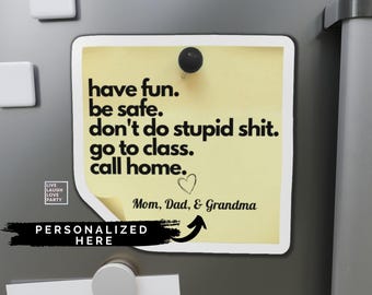 Funny College Fridge Magnet, Don't Do Stupid Shit, Personalized Dorm Gift