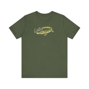 Later Gator Tee: Funny Sarcastic Alligator Graphic, Soft Cotton Military Green