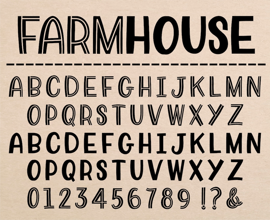 Farmhouse Font Country Font Farmhouse Lemonade Font Farmhouse Letters Svg Cricut Farmhouse Font