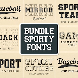 Bundle Baseball Schriftarten Bundle Sport Schriftarten Vahsity Schriftart College Schriftart Baseball Schriftart mit Schwänzen Softball Schriftart Spiegelschrift Coach Schriftart Sport Schriftart
