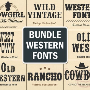 Western-lettertypebundel Wild West-lettertype Old West-lettertype Western-lettertypestijlen Cowboy-lettertypen Old Western-lettertype Cowboy Western-lettertype Western-scriptlettertype