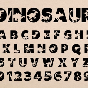 Dinosaurier Schriftart Dinosaurier-Buchstaben Dino-Schrift Dinosaurier-Alphabet Dinosaurier-Monogramm Jungenschrift Baby-Schriftart Kinderschrift Mädchenschrift Geburtstagsschrift Cricut