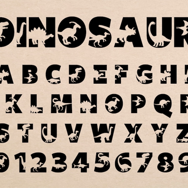 Dinosaur Font Dinosaur Letters Dino Font Dinosaur Alphabet Dinosaur Monogram Boy Font Baby Font Kids Font Girl Font Birthday Font Cricut