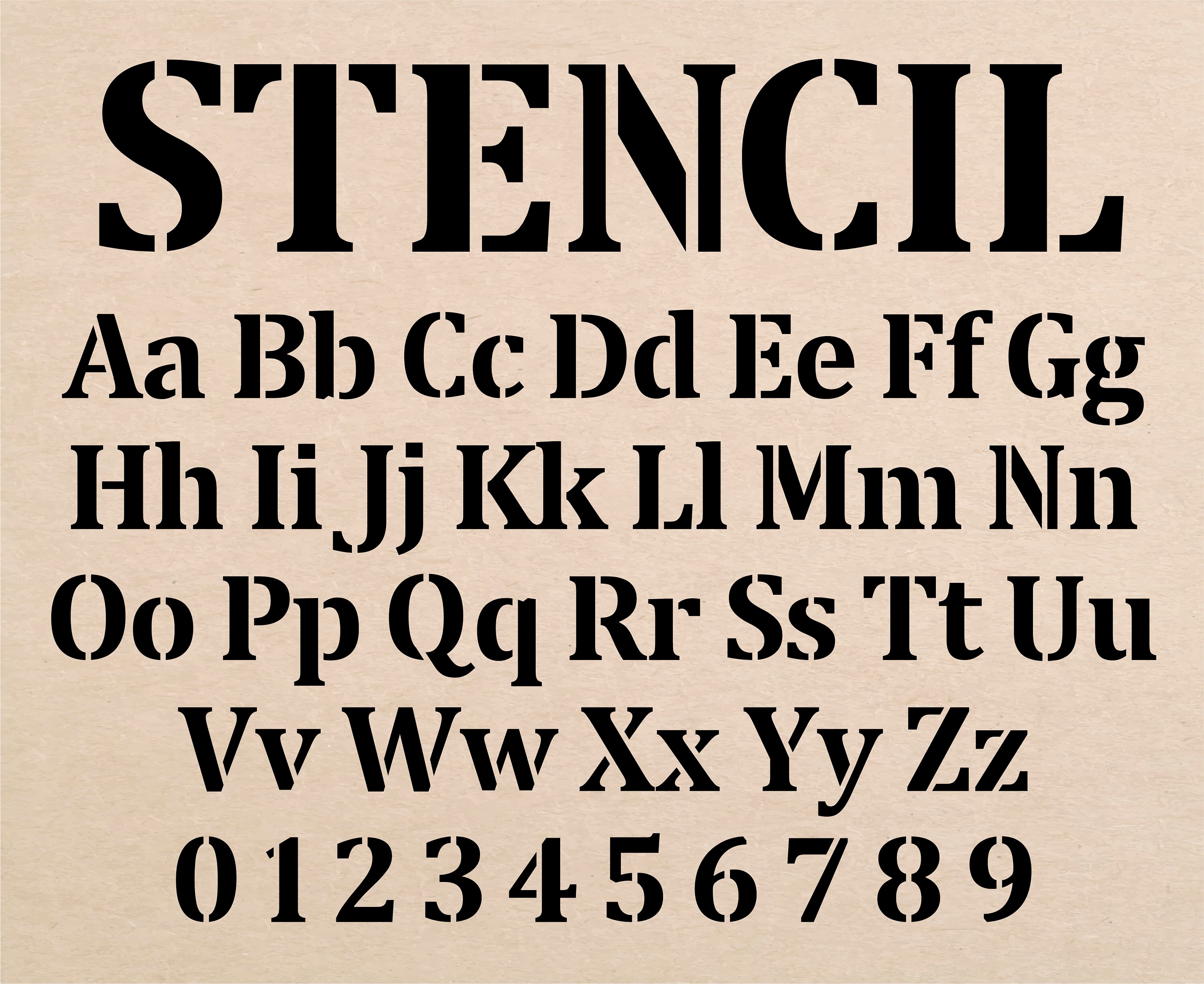 Military Style Stencil Set - Letters A-Z & Numbers 0-9, Army Font For Crafting