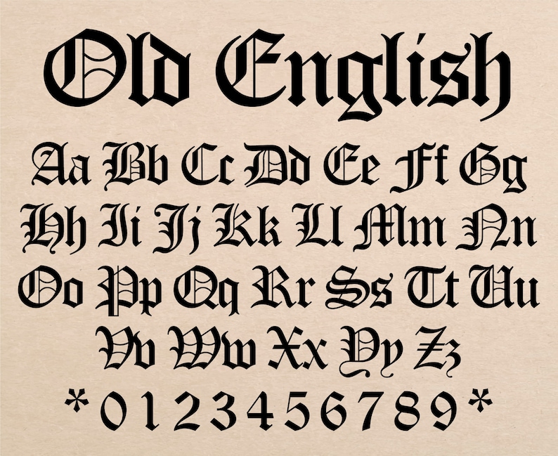 Old English Font Celtic Font Old English Calligraphy Old English Letters Font Old English Cursive Font Old English Alphabet Font image 1