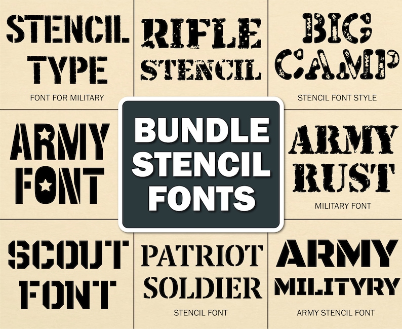 Stencil Fonts Army Font Military Font Military Stencil Font Army