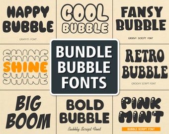 Bubble Font Groovy Font Retro Groovy Font Graffiti Font Bubble Font Cricut Bubble Font Cut Bubble Alphabet Bubble Letters Svg Bundle Fonts