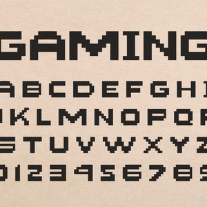 Fuente de juego Fuente de píxeles Fuente de jugador Fuente de arte de píxeles Fuente de texto de píxeles Fuente de píxeles de juego Fuente de píxeles Svg Archivos TTF Fuente de juego Fot Cricut Fuente de juego de píxeles