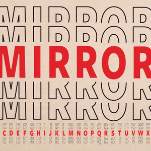 Mirror Font Mirror Letters Layers Svg Outline Letters Mirror Alphabet Echo Font Mirror Outline Font Varsity Font College Font Sport Font