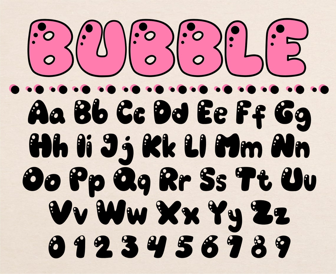 Bubble Font Groovy Font Bubble Script Font Bubble Letters Svg Retro ...