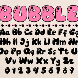 バブルフォント グルーヴィーフォント バブルスクリプトフォント バブルレターSVG レトロバブルフォント バブルアルファベットSVG グラフィティフォント ファンシーバブルフォント