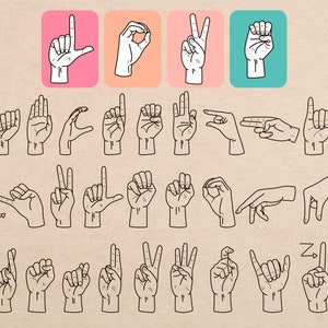 Linguagem de sinais americana Svg Fonte surda ASL Svg Letras manuais Svg Alfabeto ASL Svg Linguagem de sinais Svg Linguagem de sinais de mão Svg Seja gentil ASL Svg