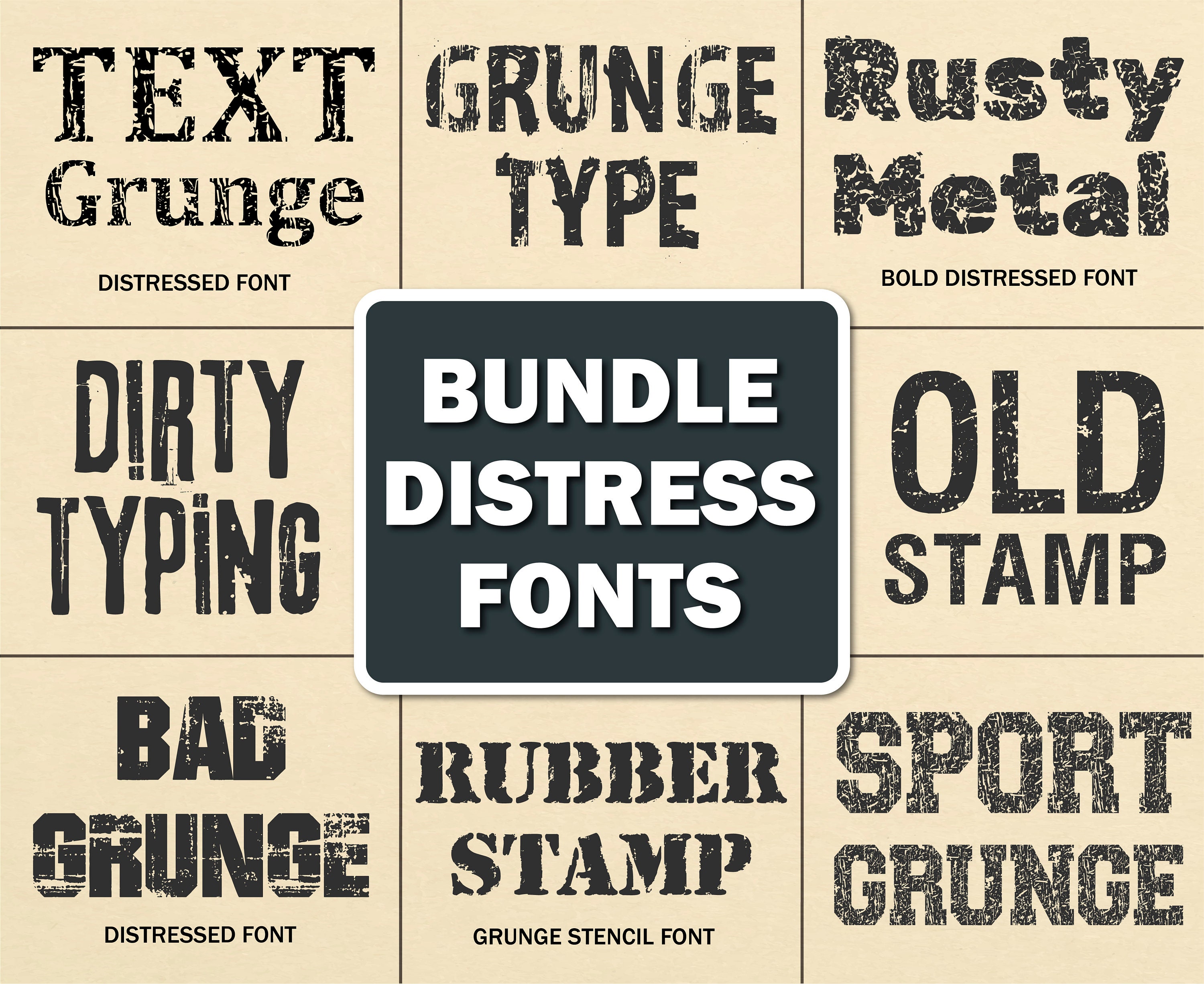 Distressed Font Grunge Font Stamp Font Rubber Stamp Font Distressed