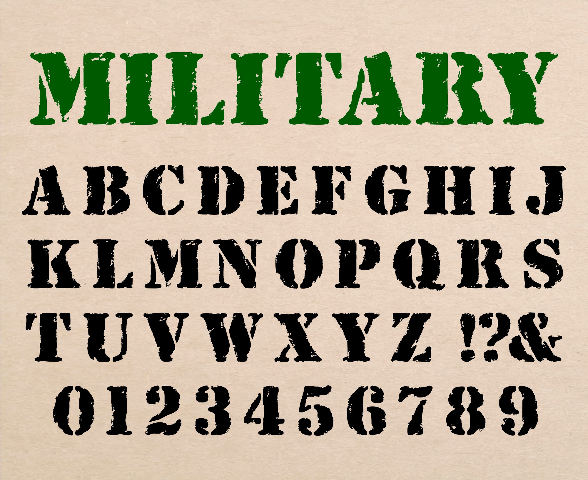 Military Font Military Stencil Font Stencil Font Army Font Army Stencil