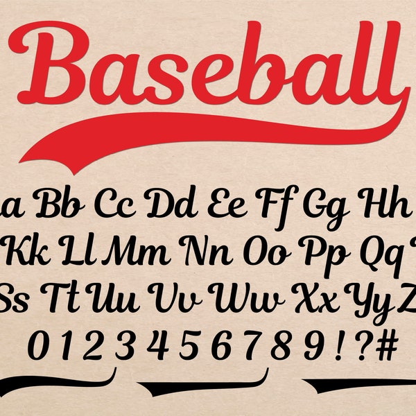 Baseball Font Softball Font Baseball Font With Tails Baseball Cursive Font Baseball Script Font Baseball Tails Svg Baseball Letters Svg