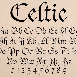 Police celtique Police irlandaise Police gaélique Lettres celtiques Svg Alphabet celtique Styles de police celtique Svg Lettres gaéliques Svg Lettres irlandaises Police Cricut
