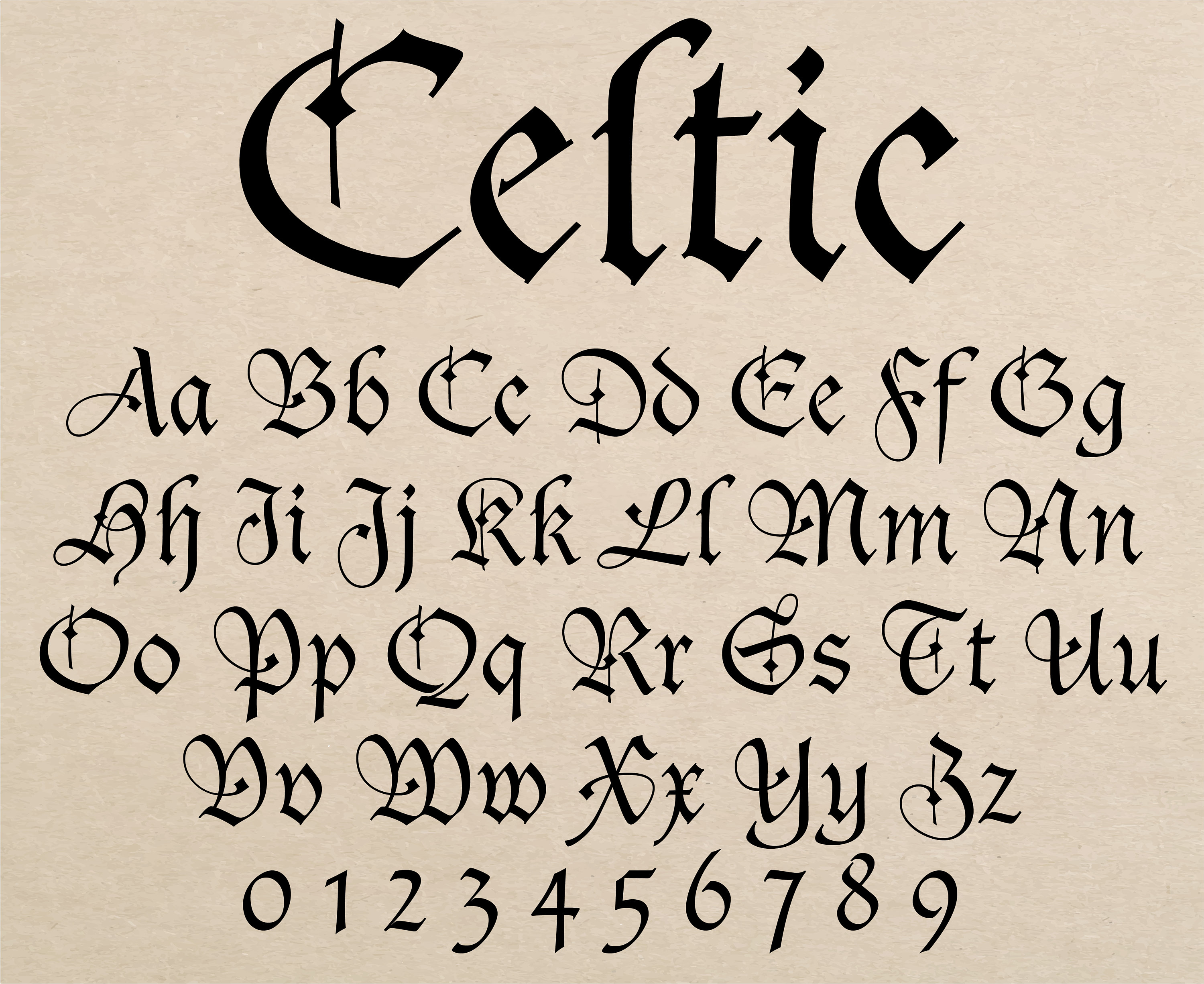 Celtic Font Irish Font Gaelic Font Celtic Letters Svg Celtic Alphabet ...