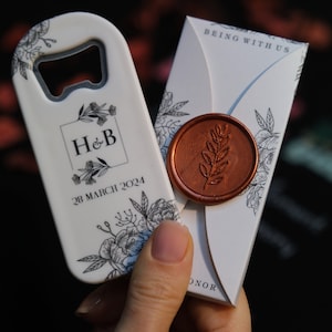 Elegant Wedding Favor - Magnetic Bottle Opener, Personalized Gift for Guests, Customized Favors - Unique Gift Idea,Personalized Wedding Gift