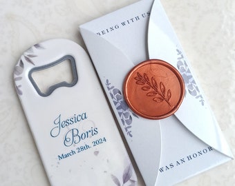 Custom Wedding Magnetic Bottle Opener: Cherish Your Wedding Moments - Unique Guest Favor Weddign Gift - Personalized Wedding Magnet Gift