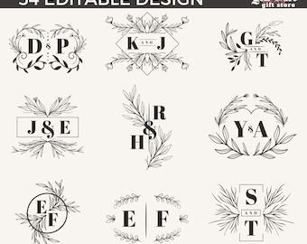 54 Unique Design | Cutting Board & Kitchen Towel Designs | Floral Frame | Last Name SVGs | Perfect for Invitations