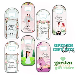 Custom Wedding Magnetic Bottle Opener: Cherish Your Wedding Moments - Unique Guest Favor Weddign Gift - Personalized Wedding Magnet Gift