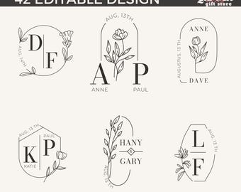 42 Unique Design | Cutting Board & Kitchen Towel Designs | Floral Frame | Last Name SVGs | Perfect for Invitations