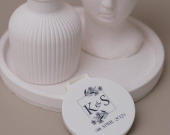 Espejo compacto personalizado para recuerdo de boda: un elegante recuerdo.