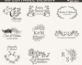 60 Unique Design | Cutting Board & Kitchen Towel Designs | Floral Frame | Last Name SVGs | Perfect for Invitations
