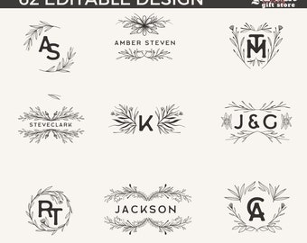 62 Unique Design | Cutting Board & Kitchen Towel Designs | Floral Frame | Last Name SVGs | Perfect for Invitations