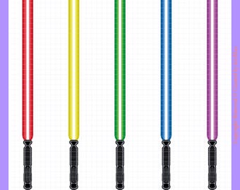 Pacote SVG de sabre de luz: vermelho, azul, verde e mais (arquivo de corte)