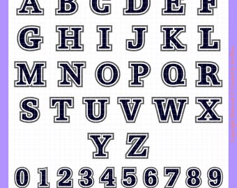 Alfabeto en capas SVG: letras y números de la A a la Z, compatible con Cricut (descarga digital)