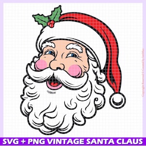 Santa Claus Svg Png, Vintage Santa Claus Svg, Retro Santa Claus Svg, Santa Png, Christmas Svg Png, Christmas Vintage Svg Png