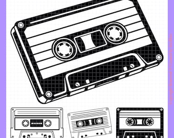 Vintage Cassette Tape SVG Bundle: Retro Music Clipart (Digital Download)