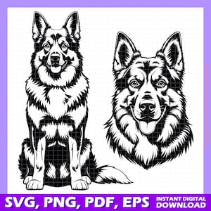 German Shepherd SVG, K9 Dog Clipart, Shepherd Logo SVG, Service Dog Silhouette, Police Dog Design, Digital Download for Cricut