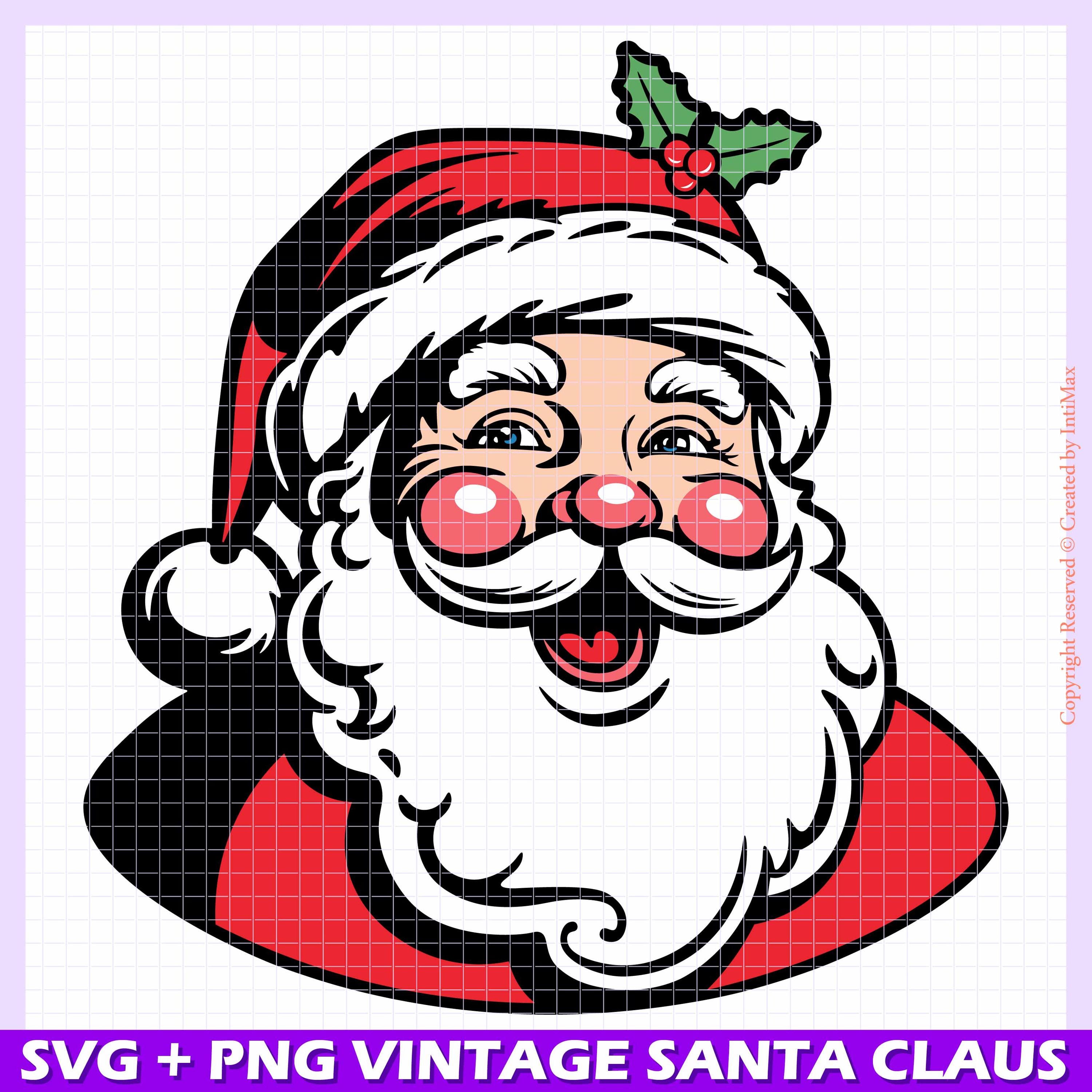 Vintage Santa Claus SVG PNG, Retro Red Santa Clipart, Classic Christmas Santa Design, Holiday SVG, Christmas Decor, Festive Digital Download