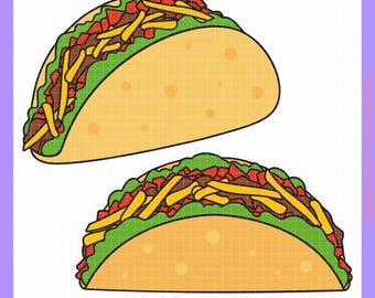 Taco SVG Bundle: Mexican Food Clipart (Digital Download)