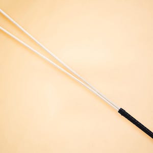 Handmade Rattan Cane, Black Faux Leather Handle, BDSM Accessory
