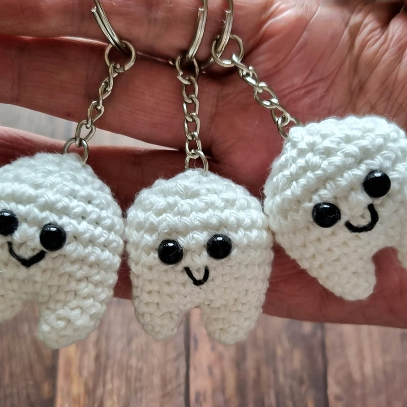 Tooth Key Chain Crochet Pattern Key Chains Therapy - Etsy UK