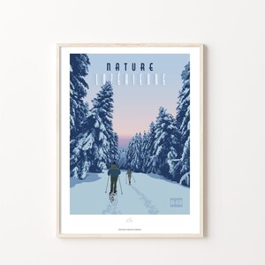 Affiche "Nature lozérienne", Souvenir de Lozère, Poster de France style vintage