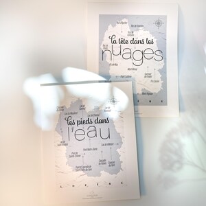 Affiche décorative Les pieds dans l'eau, carte de lozère
