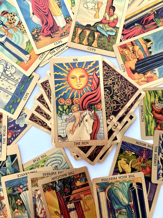 RIDER WAITE TAROT Deck, Tarot Deck 78 Cards, Gold Foil, Bestselling Tarot, Vintage Tarot Deck, Tarot Guidebook,  Fee Tarot Bag