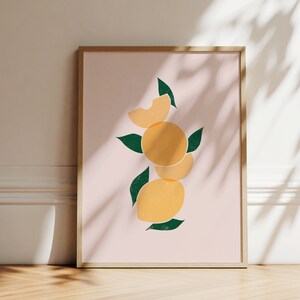 Abstract Lemon Print: Modern Kitchen Wall Art (Digital Download)