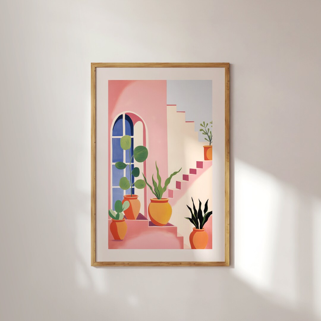 Minimalist Landscape Wall Art, Illustration Print, Digital Art, Wall Decor, Desert Print