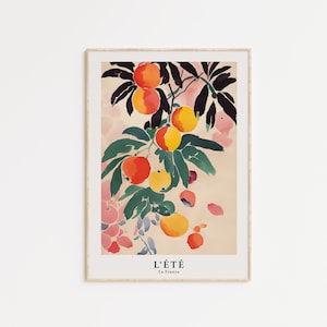 Peach Watercolor Print: Japanese Botanical Art (Digital Download)